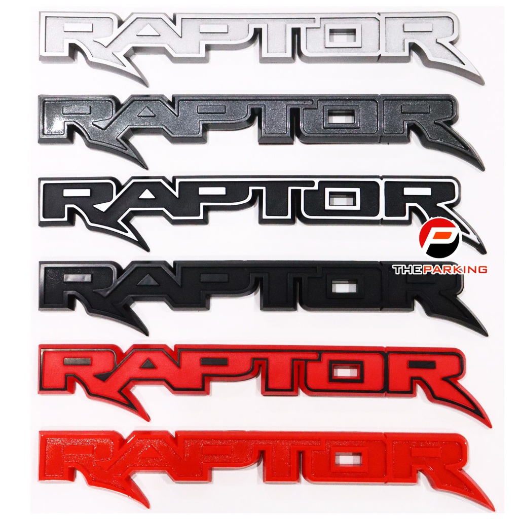 โลโก้ ตัวนูน RAPTOR ติดฝากระบะท้าย RANGER RAPTOR ฟอร์ด เรนเจอร์ แร็พเตอร์  ขนาด 5.5 x 33 cm. มี 6 สี ให้เลือก