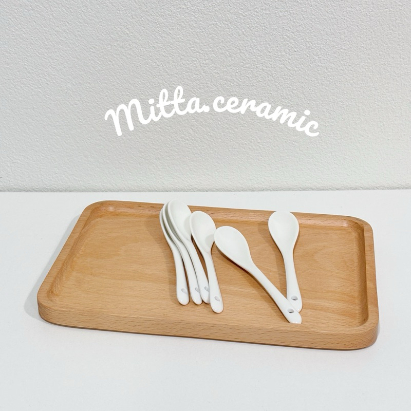 [แพ็กสุดคุ้ม] ช้อนกาแฟ ช้อนเซรามิค สีขาวขนาด 2.5*14 ซม. - รูปที่ 5