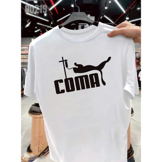 เสื้อยืดสกรีนลาย " โคม่า " เสื้อยืดผ้า MICRO POLYESTER 100% เสื้อยืดผ้าไมโครโพลีเอสเตอร์ 100%