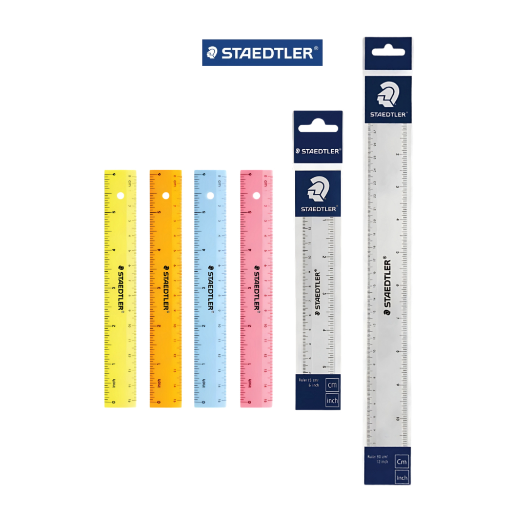 ไม้บรรทัด 15cm(สีใส),15cm(สีอื่น),30cm(สีใส) ยี่ห้อ Staedtler 1 อัน