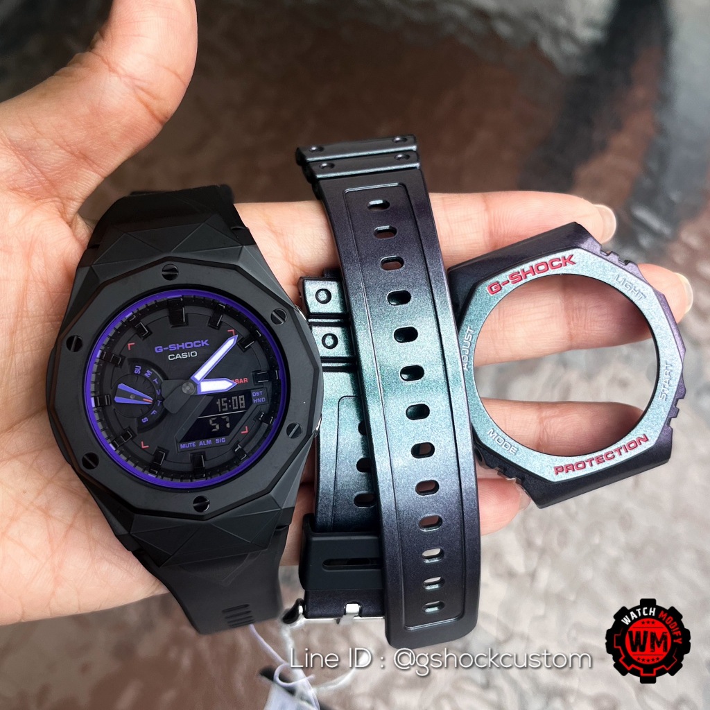 G-Shock Black Pather Hublot Design Big Bang  with Black Rubber Strap