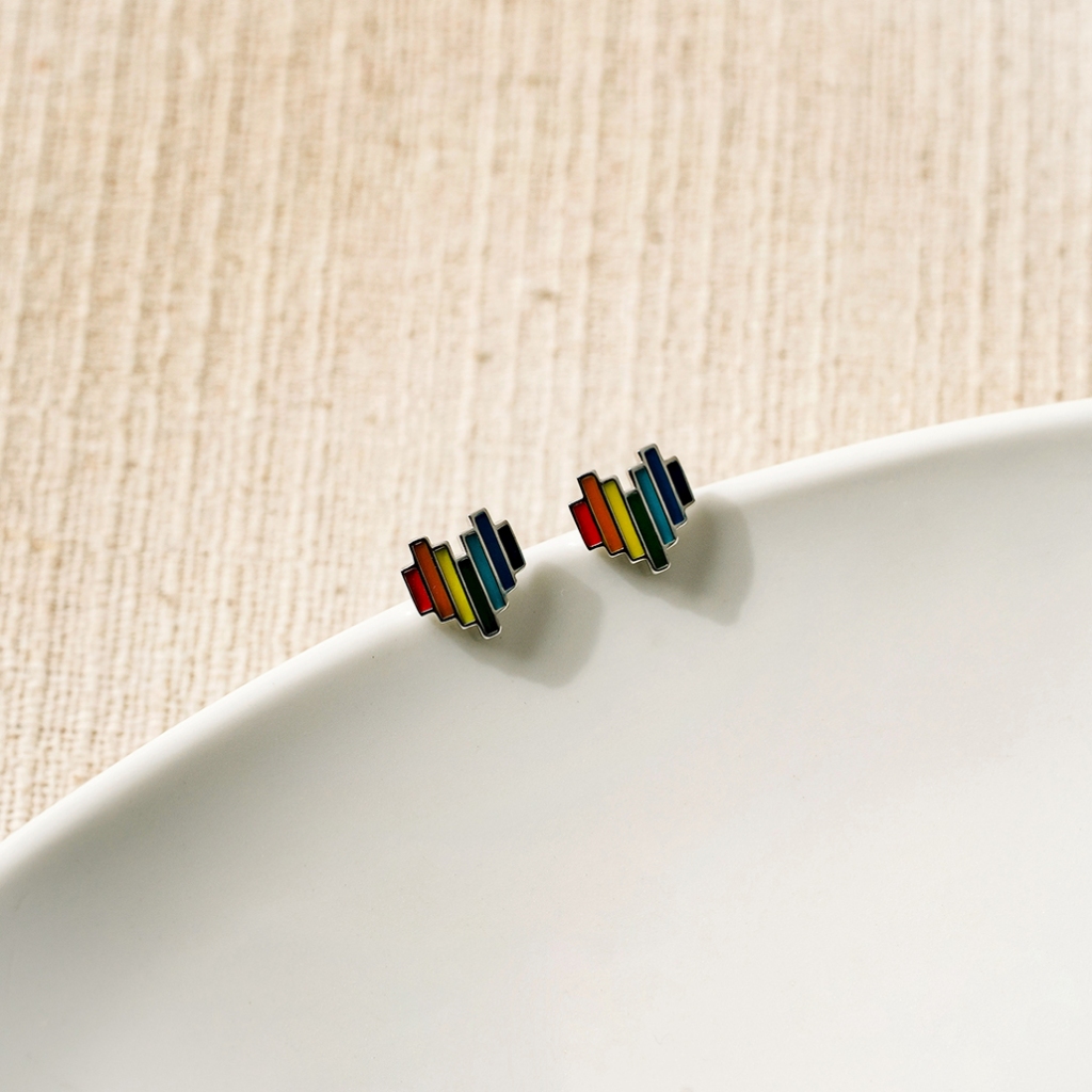 Ar-Kang Collection AKE3005/AKE3006/AKE3007 ต่างหูเงินแท้ ฉลองเทศกาล Pride Month