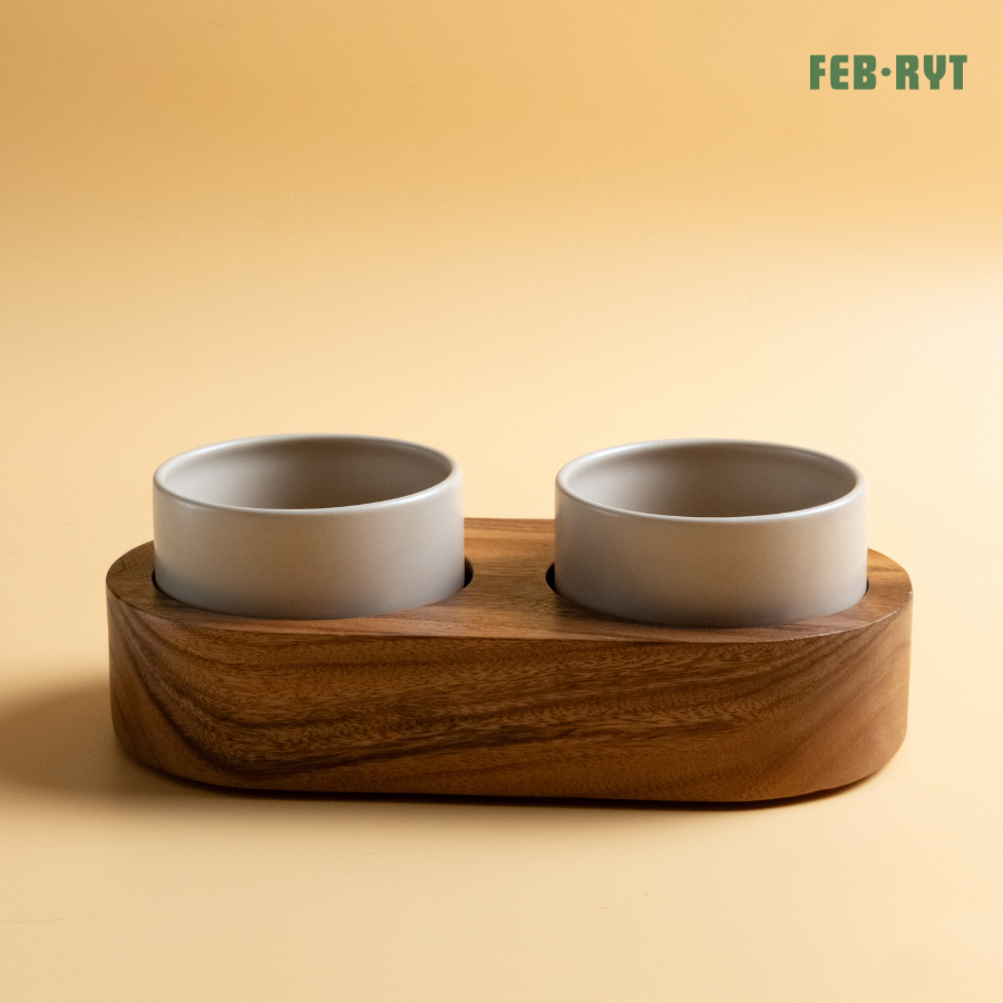 (1หลุม/2หลุม) Chunky Wooden Stand with bowl แท่นไม้ตันวางอาหาร+ชามสัตว์เลี้ยง ราคา ถูกที่สุด ดีลบีเคเค แกลเลอรีภาพที่ 4