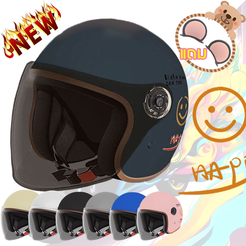 ใส่ได้ทั้งชายและหญิง หมวกกันน็อครถ หมวกกันน็อค ผู้หญิง ป้องกันแสงแดด จักรยานยนต์ ทนต่อการใช้งาน