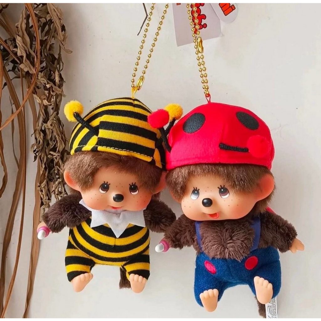 ของแท้ 100% Monchhichi Keychain x Ladybug & Honeybee & Butterfly - พวงกุญแจมอนชิชิผึ้ง เต่าทอง แท้ 100%