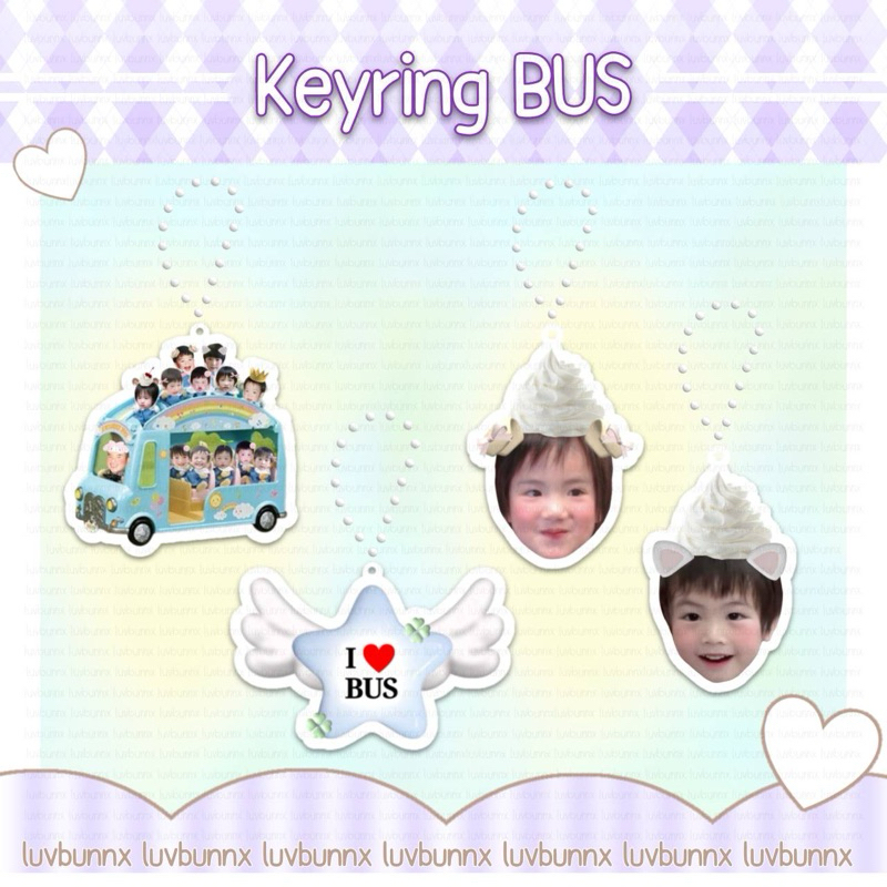 พร้อมส่ง | พวงกุญแจอะคิลิคบัส keyring bus / i love bus ภู / เอเอ ขนาด 5 cm.