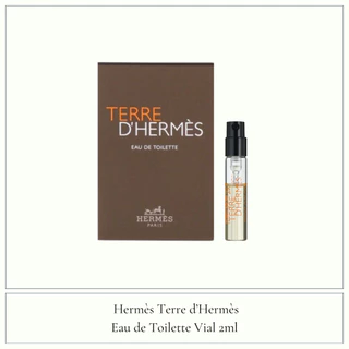 Hermes Perfume Vial 2ml, Terre d'Hermes, H24, Barenia, Twilly d'Hermes, L'ambre des Merveilles