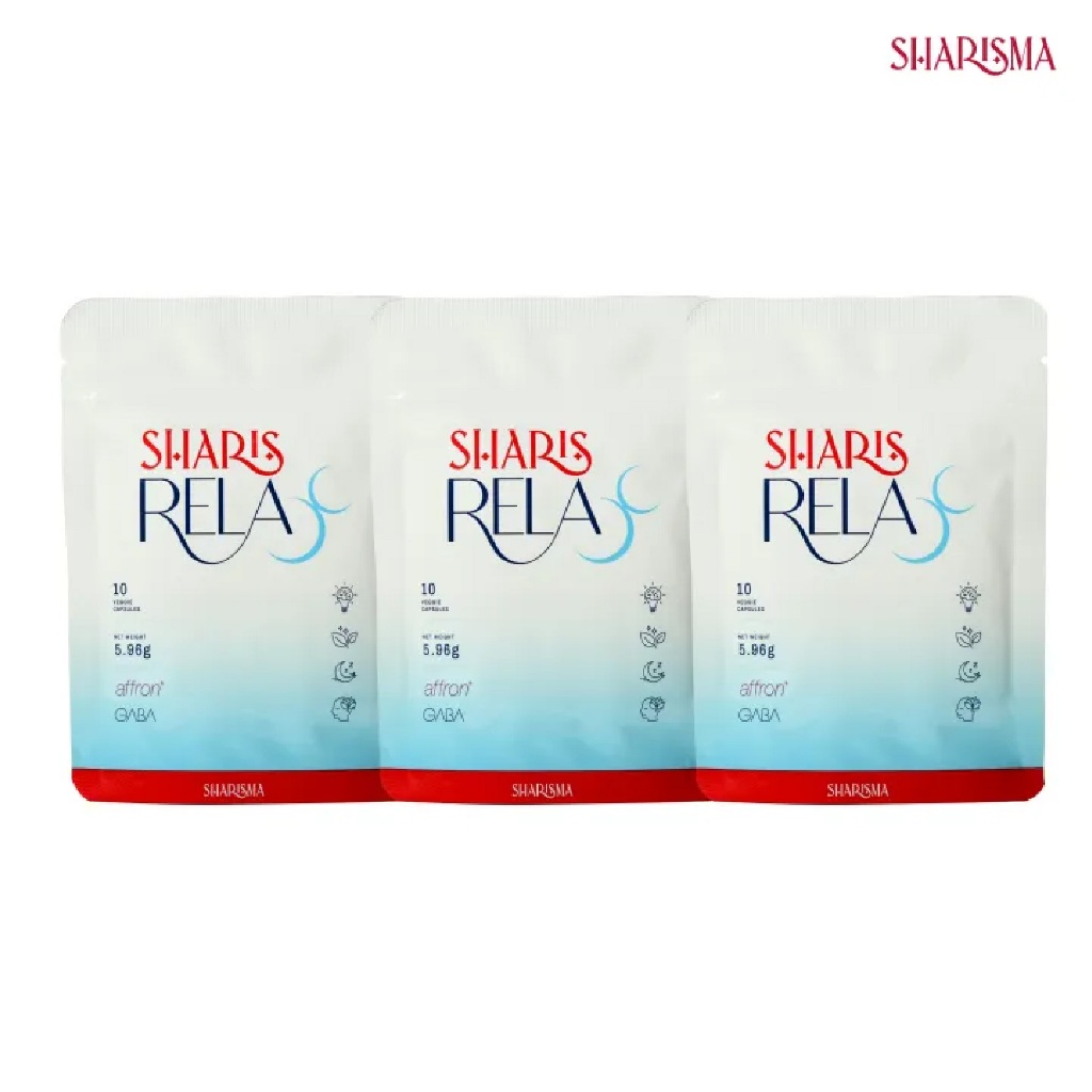 SharisRelax 3 ซอง วิตามินช่วยผ่อนคลายและเสริมการนอนหลับ รวมสารสกัดจากธรรมชาติที่มีงานวิจัยรองรับ