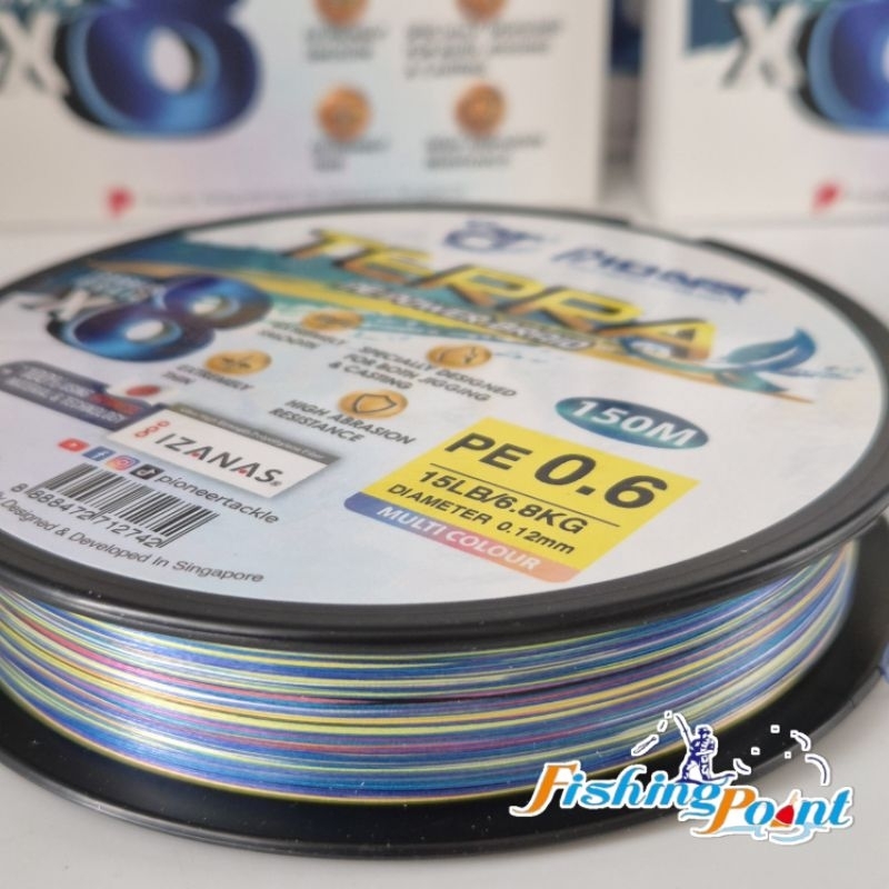 สาย PE x8 150 เมตร / 300 เมตร PIONEER TERRA 100% material from japan