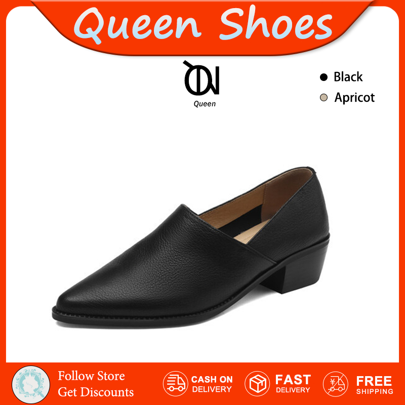 Queen รองเท้าส้นสูงผู้หญิง รองเท้าปลายแหลม ดูแพง รองเท้า ผู้หญิง ทรงสวยใส่ทำงาน ใส่เที่ยว