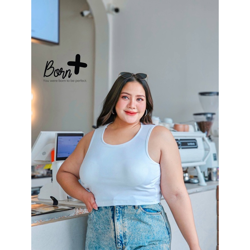 Bornplusเสื้อกล้ามครอปฟองน้ำไซส์ใหญ่ - รูปที่ 5