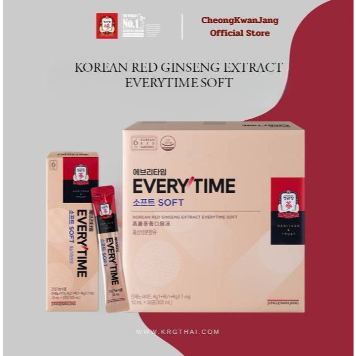 JUNG KWAN JANG Korean Red Ginseng Extract Everytime Soft – โสมแดงชนิดพร้อมดื่ม 10มล. X 30ซอง
