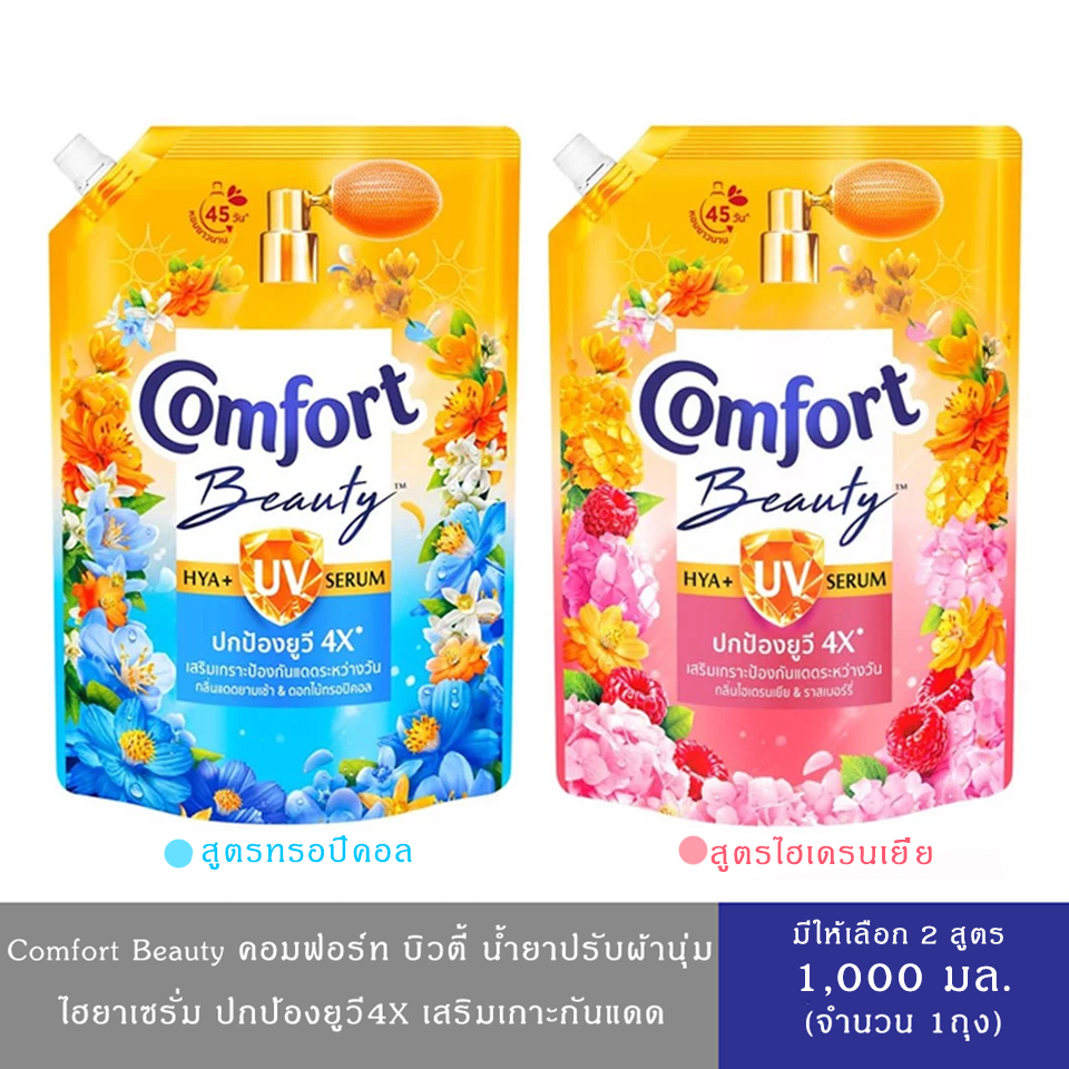 (มีให้เลือก 2 สูตร)Comfort Hya UV Serum น้ำยาปรับผ้านุ่มกันแดด คอมฟอร์ทยูวี บูสท์ ลดการลอดผ่านของแสงยูวีบนเสื้อ หอมละมุน