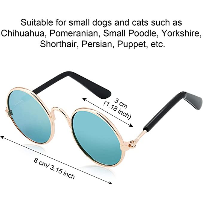 PETStar1 Pet Fashion Glasses แว่นตากันแดด ทรงกลม สะท้อนแสง น่ารัก พร็อพถ่ายรูป สไตล์เรโทร สําหรับสัตว์เลี้ยง สุนัข แม ราคา ถูกที่สุด ดีลบีเคเค แกลเลอรีภาพที่ 8