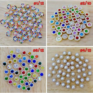 เพชรไฮโซ 50 ชิ้น ขนาด 10 - 15 มิล อุปกรณ์ตกแต่ง DIY