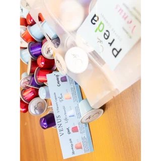 แคปซูลกาแฟ Venus 50 Capsule box พรีเมียม คั่วอ่อนและคั่วอ่อนค่อนกลาง 5 รสชาติ ใช้กับ Nespresso กาแฟปรีดา