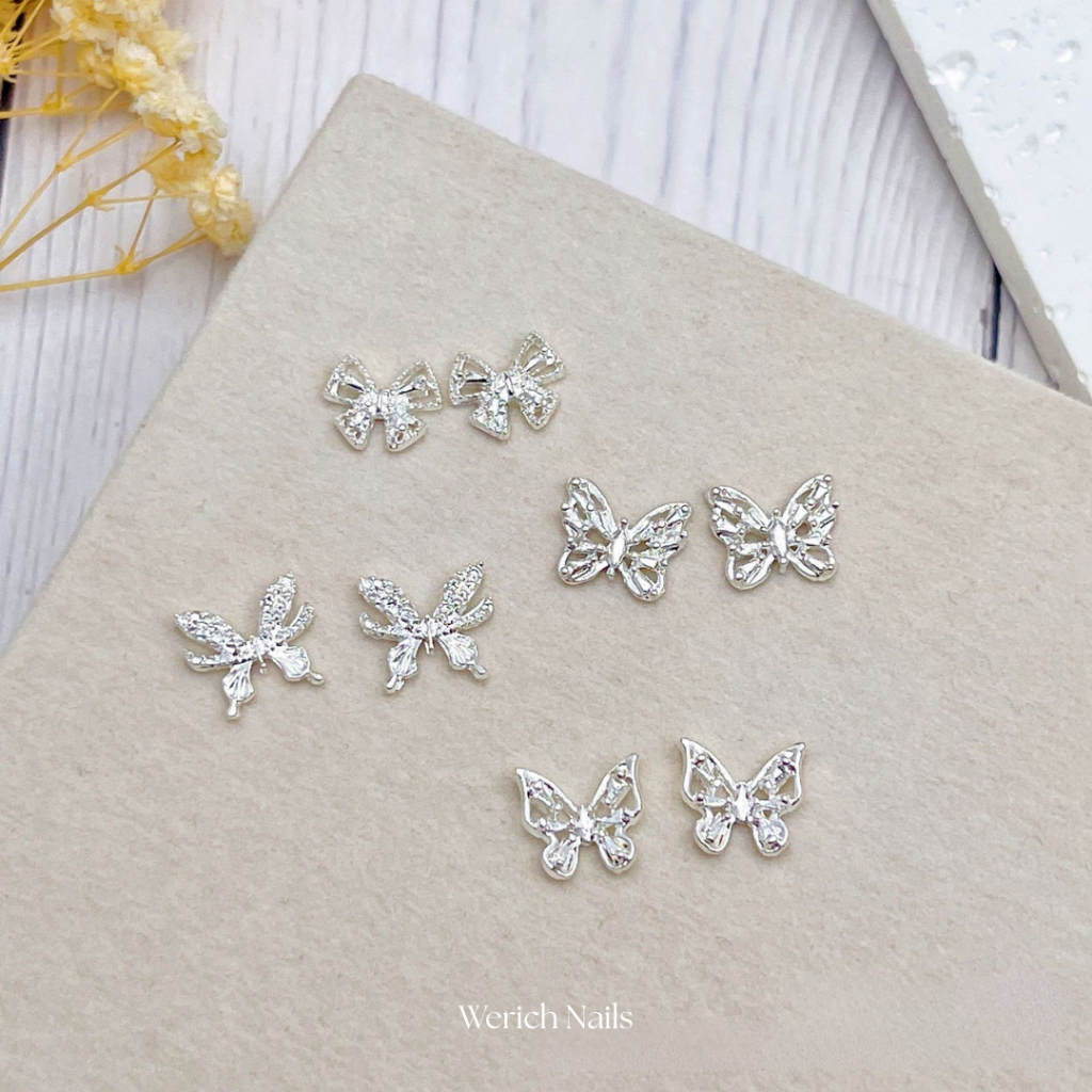 [5 ชิ้น] อะไหล่ตกแต่งเล็บผีเสื้อลูกคุณหนู มีหลายแบบค่ะ A05 ราคา ถูกที่สุด ดีลบีเคเค