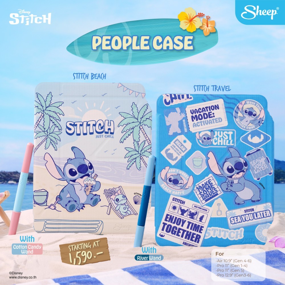 [People Stitch]  Disney Stitch Collection เคสสำหรับไอแพดPeopleเคสเก็บปลอกปากกาได้ ฟรีปลอกปากกา Case 