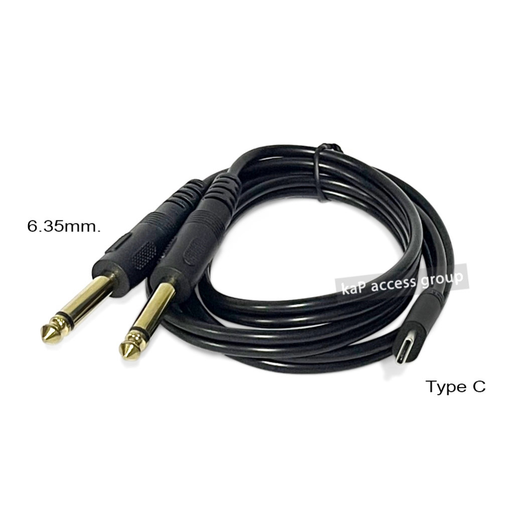 USB C to 1/4" inch Audio Cable, Type C to Dual 6.35mm TS Audio Cord Y Splitter for Smartphone, Table