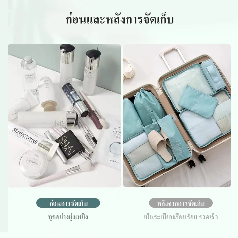 ชุดกระเป๋าเก็บของ 7ชิ้น, ถุงเก็บสัมภาระ, ถุงคัดแยกเสื้อผ้าเดินทาง, ชุดชั้นใน, ชุดชั้นใน, ถุงย่อยกางเกงชั้นใน, ถุงเก็บ thumbnail 7