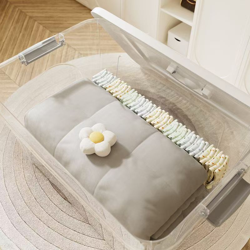 Leer กล่องพลาสติก กล่องเก็บของ 70/110/310/410 ลิตร มีล้อ สีโปร่งใส ใช้เก็บของ เก็บเสื้อผ้า แบบอเนกประสงค์ - รูปที่ 2