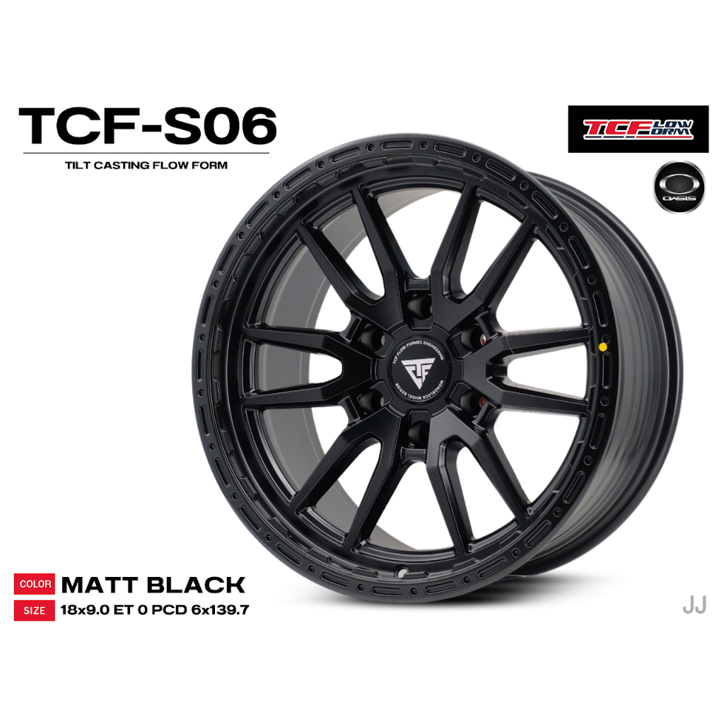 ล้อแม็ก TCF-S06 ขอบ 18x9.0 ET0 PCD 6x139.7 สีดำด้าน Matt Black | เทคโนโลยี Flow Form แข็งแรงเป็นพิเศ