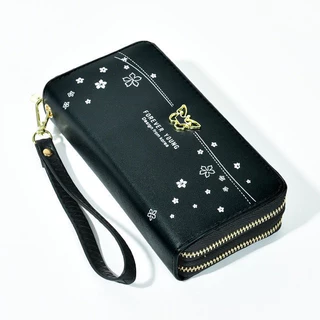 กระเป๋าสตางค์ใบยาว Butterfly(GC-035) จุเงินได้เยอะมาก 2 ซิป