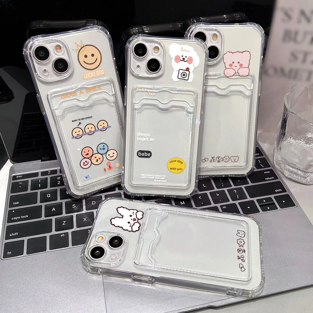 Card Holder เคส For iPhone 13 Pro Max 11 14 15 16 17 Air 12 XR X Xs 7 8 Plus 16promax 15promax TPU เคสโทรศัพท์มือถือ