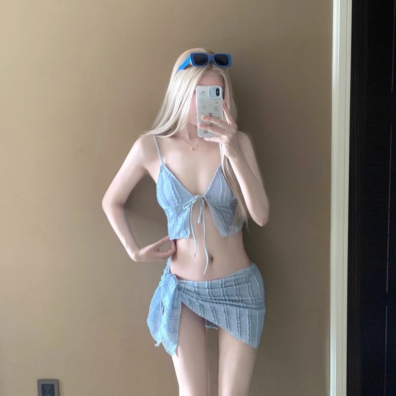 บิกินี่ 3 ชิ้น✨บิกินี่ กระโปรง💕หลากหลายสไตล์และมีคุณภาพดี ชุดไปทะเล 🚚ส่งไวจากไทย1-3วัน（三件套） - รูปที่ 2