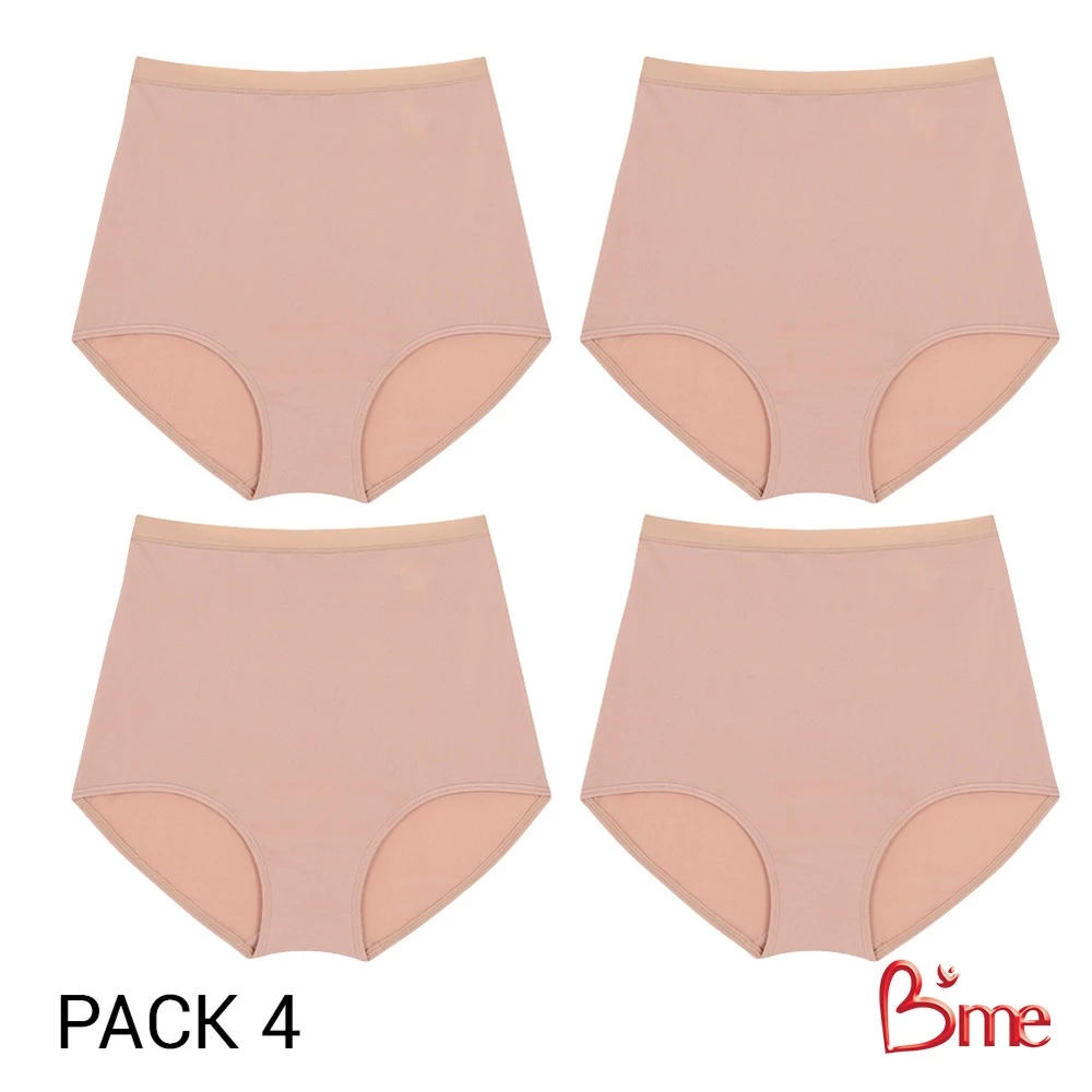B'me กางเกงในเอวสูง รุ่น ME7085 (แพ็ก4ตัว) สีดำ สีนู้ด