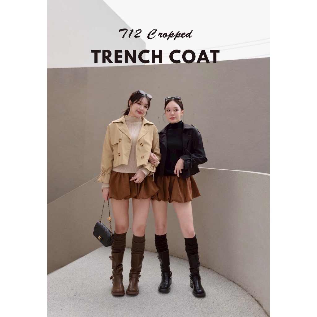 T12 Cropped trench coat (เทรนช์โค้ทแบบสั้น)