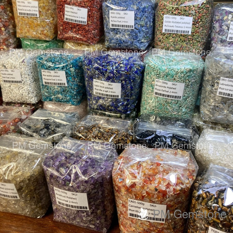 CR10 [ ลดราคา ] หินขัดเงา ขนาดเล็ก หินแท้ ไม่เจาะรู ถุงละ 500g / 1000g น้ำหนักเต็ม Polished Stone