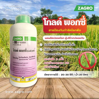 โกลด์ พอกซี่ ขนาด 1 ลิตร ช่วยป้องกันโรคใบขีด ใบจุด ดอกกระถิน เมล็ดด่าง ไหม้คอรวง แอนแทรคโนส (แถมเสื้อ 1 ตัว)