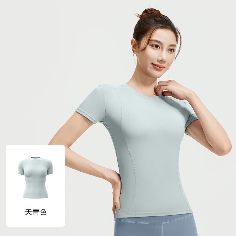 เสื้อยืดออกกำลังกายใส่วิ่ง ใส่ออกกำลังกาย เสื้อแขนสั้น เสื้อยืดลำลอง ผ้านิ่มระบายอากาศได้ดี ทรงรัดรูปใส่แล้วเข้ารูปสวย รูปที่ 8