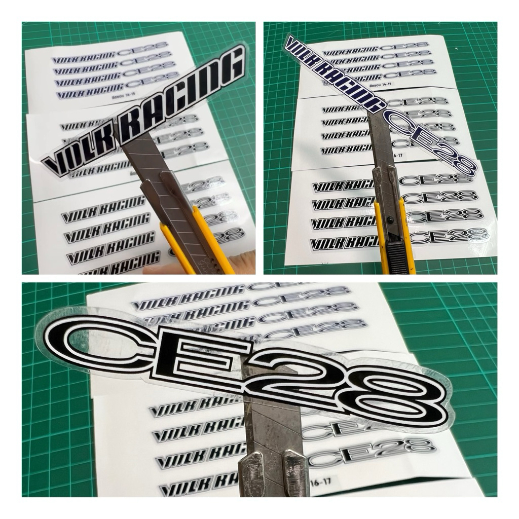 สติ๊กเกอร์ล้อ CE28 (1ชุดติดได้4ล้อ) เคลือบเงาUVแท้ คุณภาพเกรดพรีเมี่ยม VOLKRACING CE28