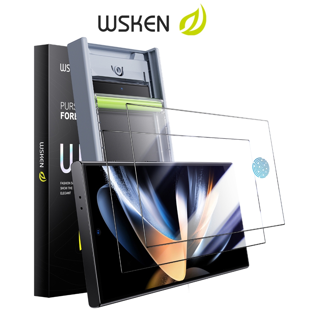 Wsken ปกป้องหน้าจอสำหรับ SamsungS24Ultra S25 Ultra S26Ultra ฟิล์มกระจกนิรภัย HD ครอบคลุมเต็มรูปแบบ,ไม่มีฟอง,ติดตั้งง่าย