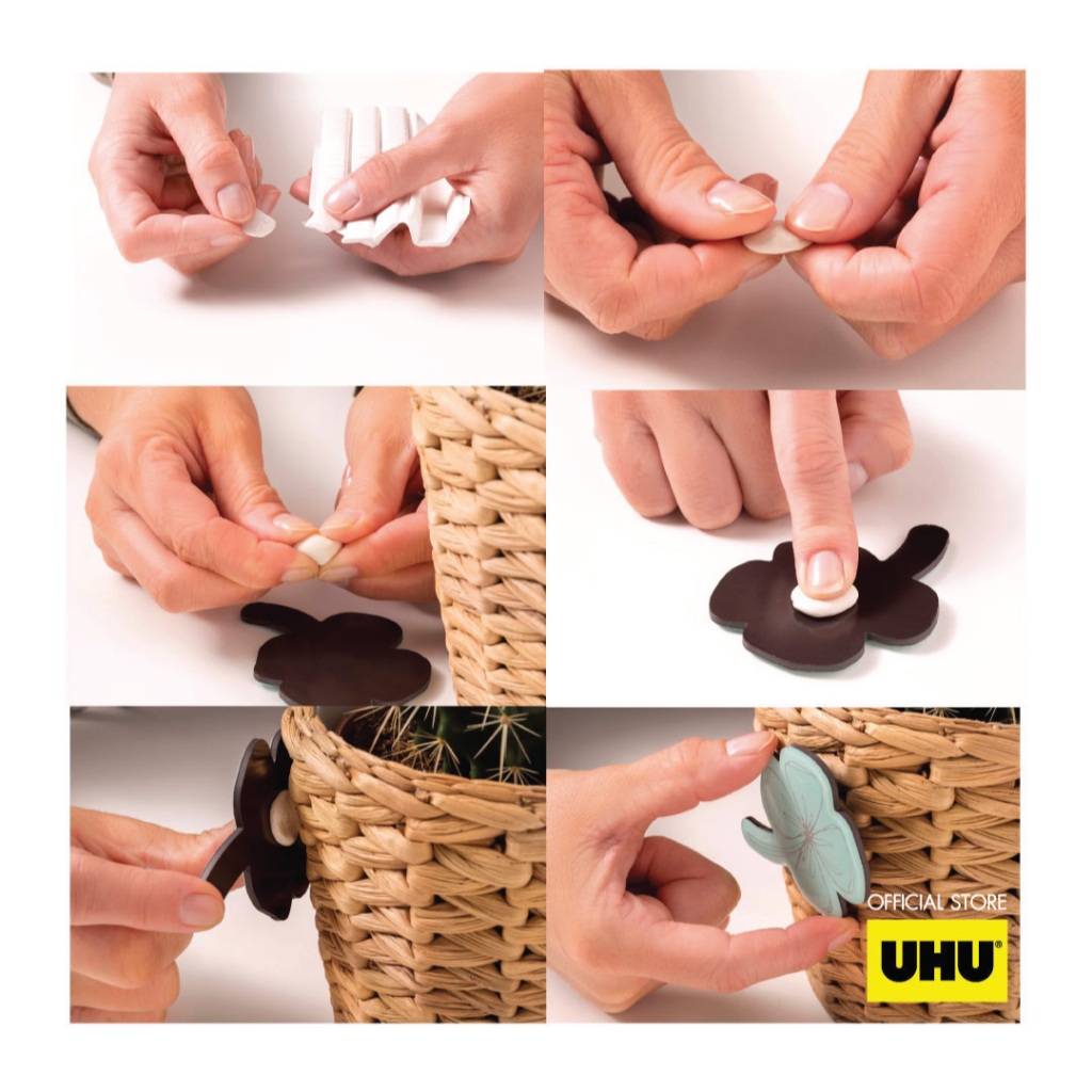 [Sonic Limited Edition]  UHU ยู้ฮู กาวดินน้ำมัน Patafix สีขาว 80 pads  ใช้ซ้ำได้ ไม่ทำลายพื้นผิวเมื่อลอกออก - รูปที่ 2