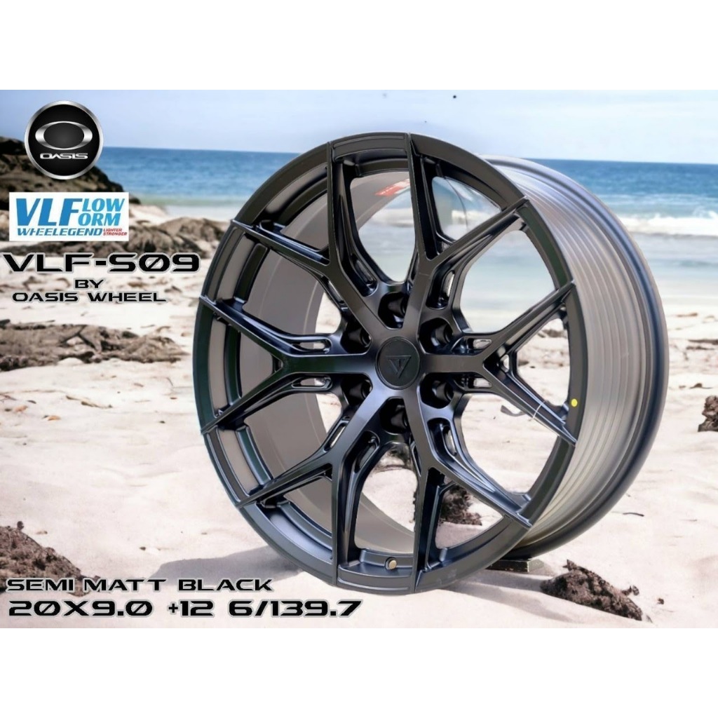ล้อแม็ก OASIS VLF-S09 ขอบ 20 นิ้ว 6รู139.7 สีดำกึ่งด้าน ลายเรียบหรูพรีเมียม เสริมภาพลักษณ์ลุคสปอร์ตท