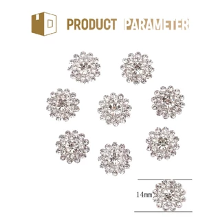 ชุด100ชิ้น ปุ่มคริสตัล ขนาด14MM.พลอยเทียมคริสตัล สีสวย สําหรับติดเสื้อผ้า DIY เครื่องประดับติดเสื้อผ้า