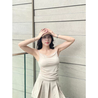 🎀 B-303 🎀 สายเดี่ยวElle top ผ้านุ่ม ฟองน้ำในตัว