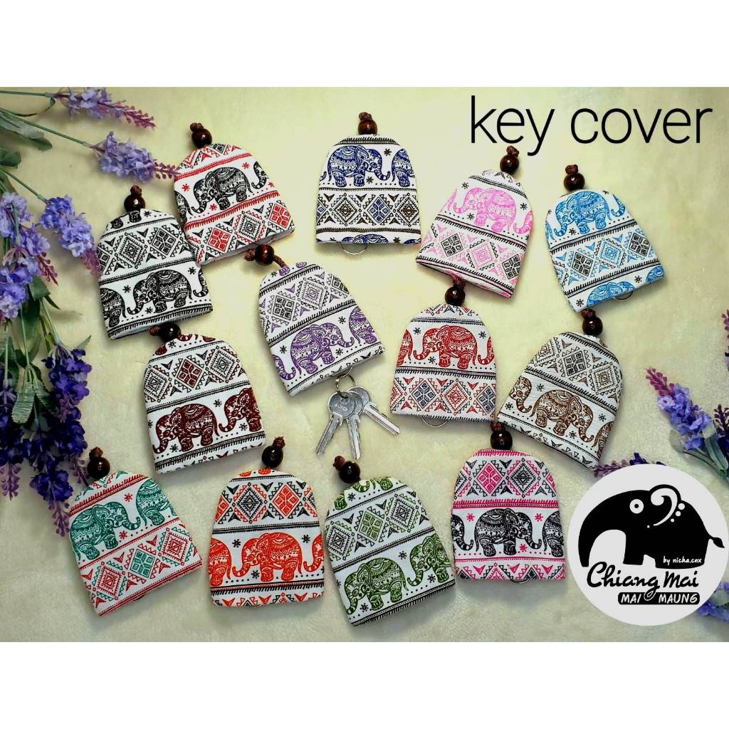nicha.cnx key cover ที่เก็บพวงกุญแจลายช้าง ทรงระฆัง ของฝากของที่ระลึกเชียงใหม่ ของชำร่วย สินค้าทำมือ จากผู้ผลิต พร้อมส่ง