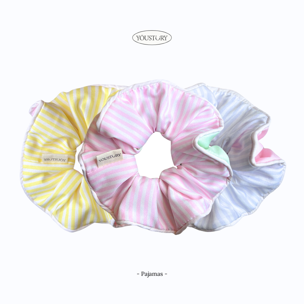 โยวสตอรี - ของแถม ถุงผ้า! - PAJAMAS (5 สี) - ยางรัดผมพร้อมส่ง ยางมัดผมพร้อมส่ง ยางมัดผม ยางรัดผม