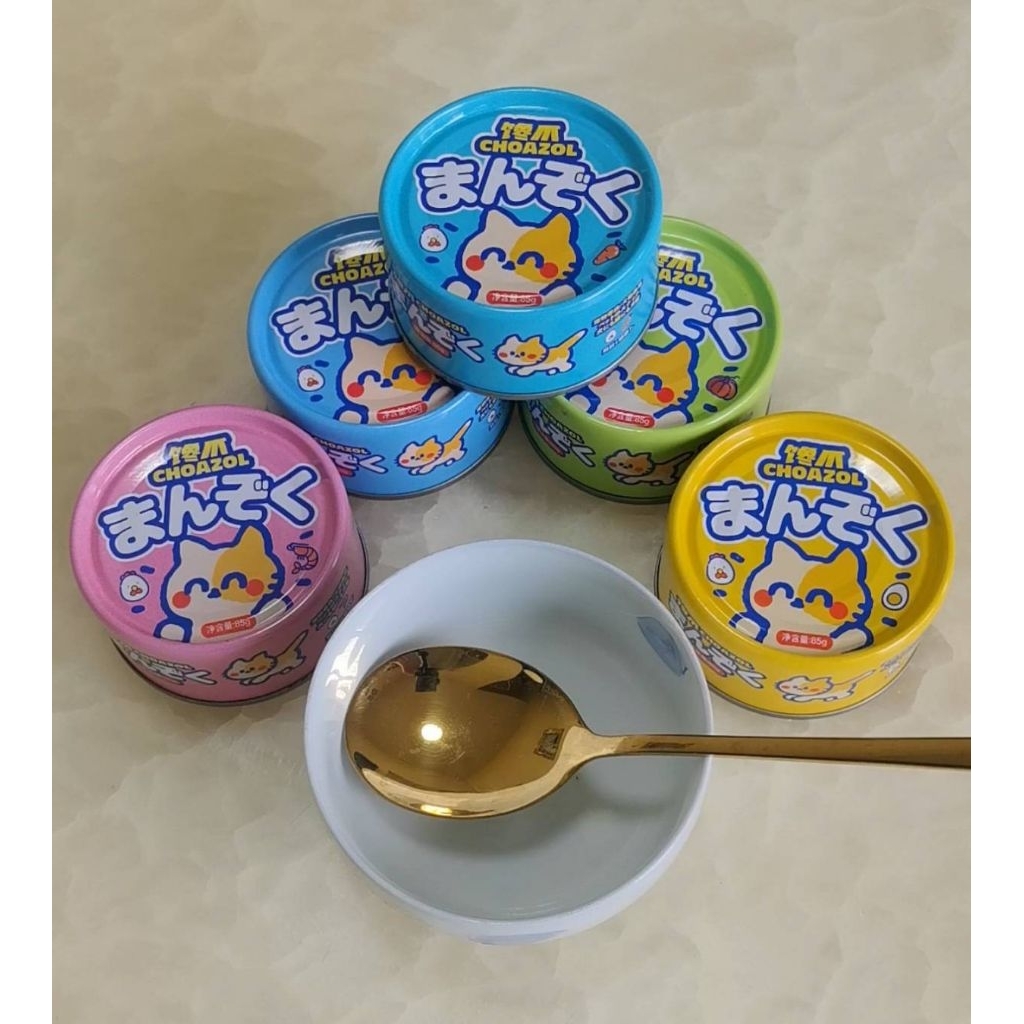[ลดราคาพิเศษ] อาหารเเมวเเละสุนัข "มันโซคุ" CHOAZOL กระป๋อง 85 กรัม พร้อมส่งจากไทยค่ะ