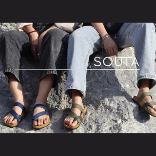 The Negi - Souta 🍵 รองเท้าแตะสไตล์วินเทจ ไบเก้น รุ่นสายทอ >> ไซส์ 35-45
