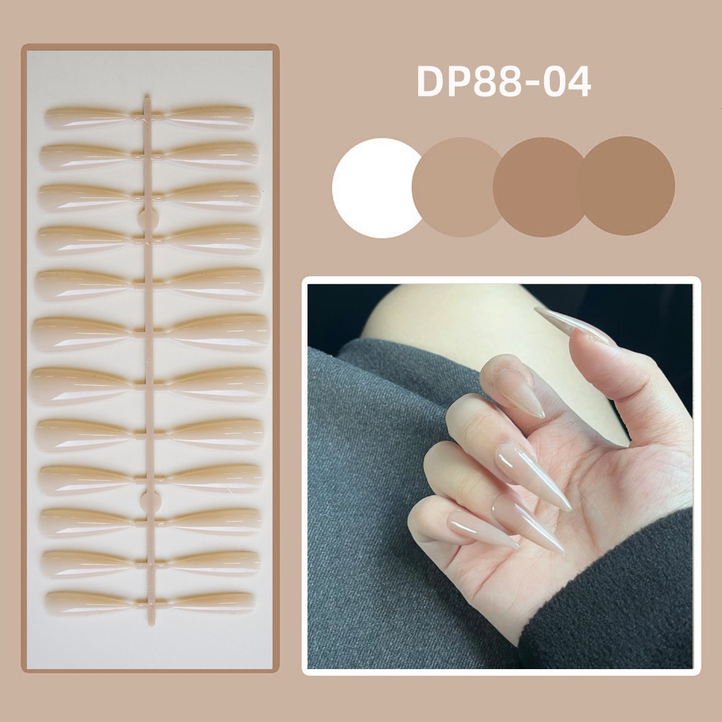 Luxnail FN64 พร้อมส่งเล็บปลอมทรงแหลมยาวพิเศษงานสีพื้น รูปที่ 4