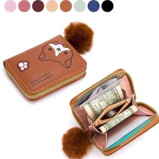 กระเป๋าสตางค์สกรีนลายน้องหมา (GC-500) หนังสังเคราะห์ ช่องใช้งานเยอะ พกพาง่าย เก็บเหรียญได้