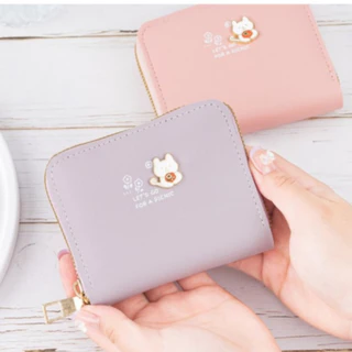 พร้อมส่ง โลโก้แมว (GC-311) กระเป๋าสตางค์ใบสั้น