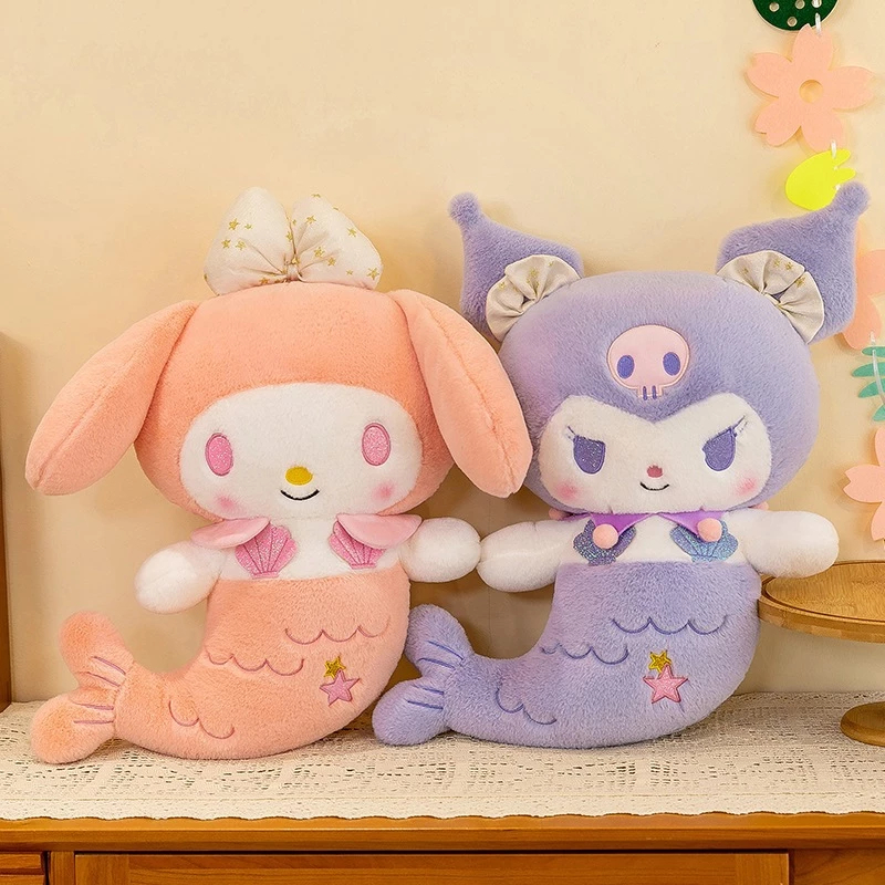 Sanrio หมอนตุ๊กตานุ่ม รูปการ์ตูนเมโลดี้ คุโรมิ Kuromi นางเงือกน่ารัก ของขวัญวันเกิด สําหรับผู้หญิง - รูปที่ 4