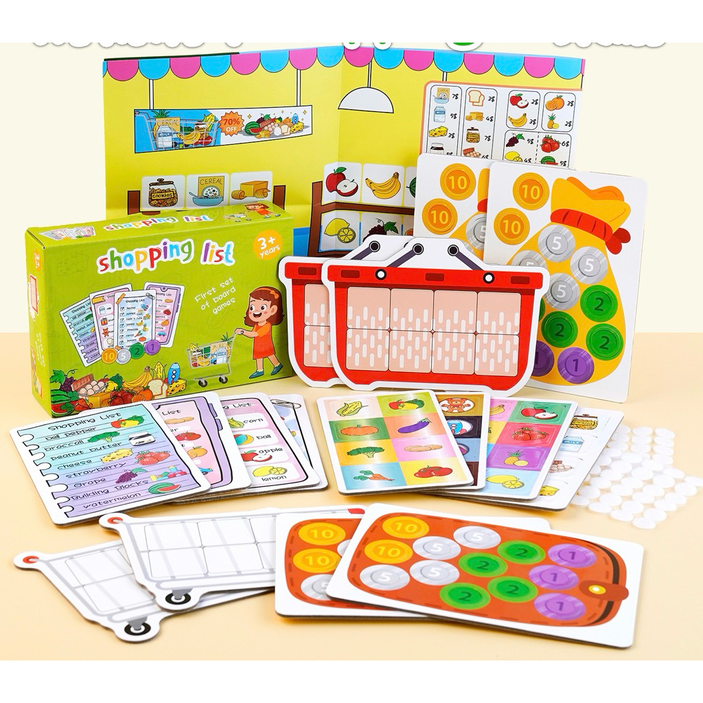 บอร์ดเกมส์เด็ก เกมส์ซื้อของ Shopping List ของเล่นเสริมพัฒนาการ