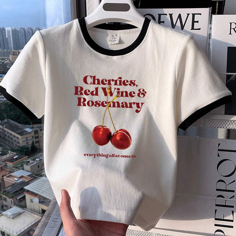 ฤดูร้อนใหม่มีหลายไซซ์ให้เลือกสไตล์ลำลองเสื้อพิมพ์ลายเสื้อยืดผู้หญิงน่ารักๆสวมใส่สบายการจัดส่งสินค้าในกรุงเทพฯ
